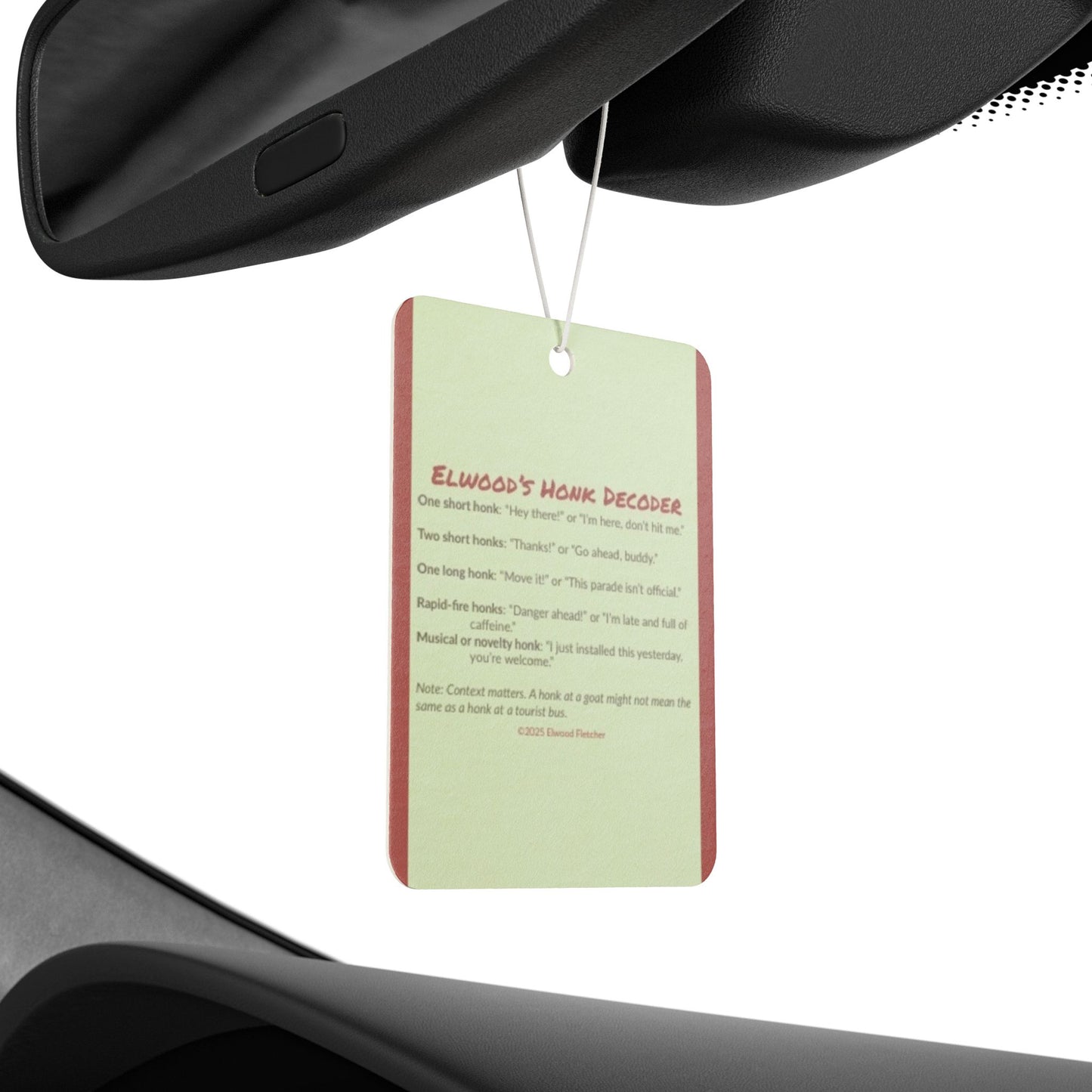 Elwood's Honk Decoder Car Air Freshener