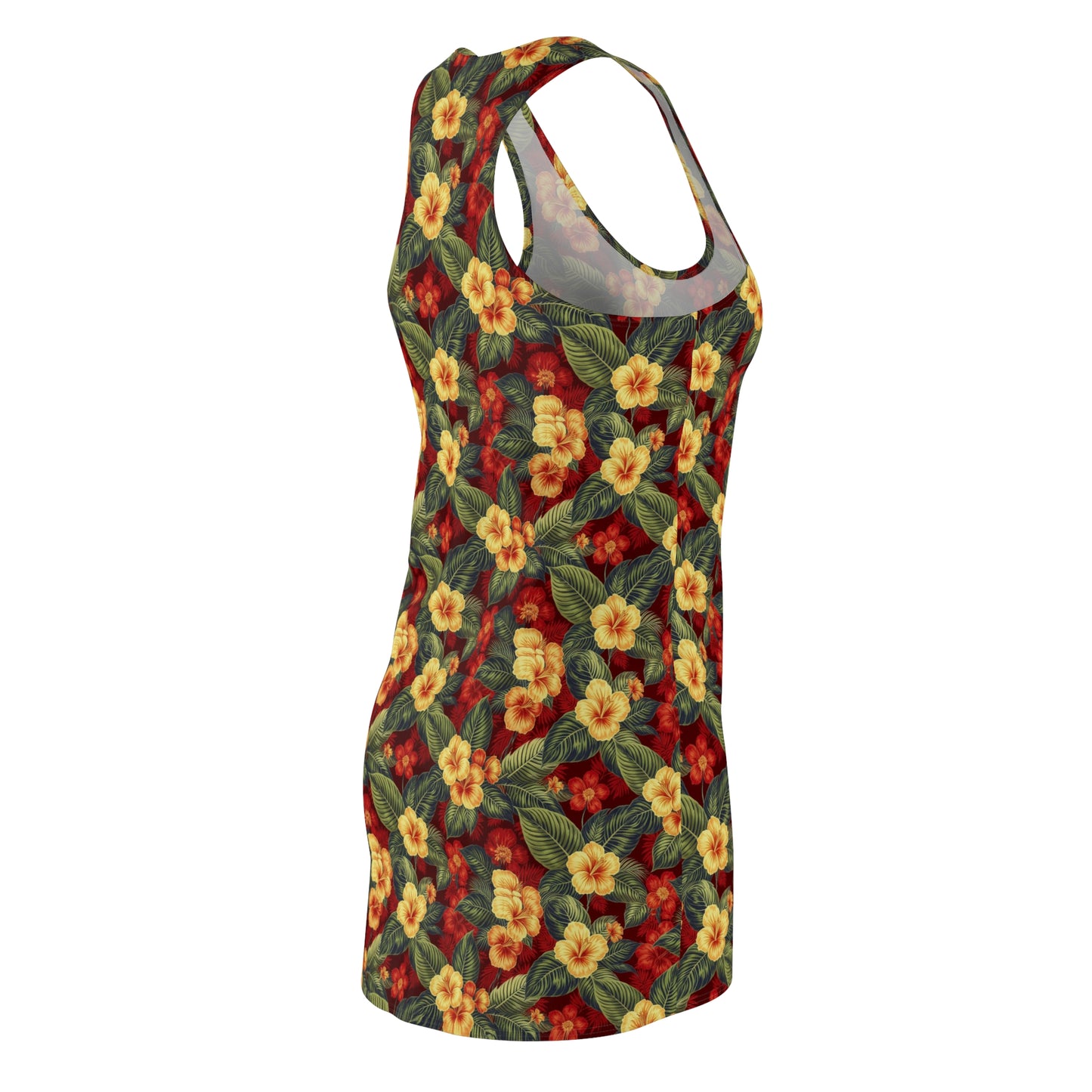 Elwood's Signature Red Hawaiian Floral Print Racerback Dress