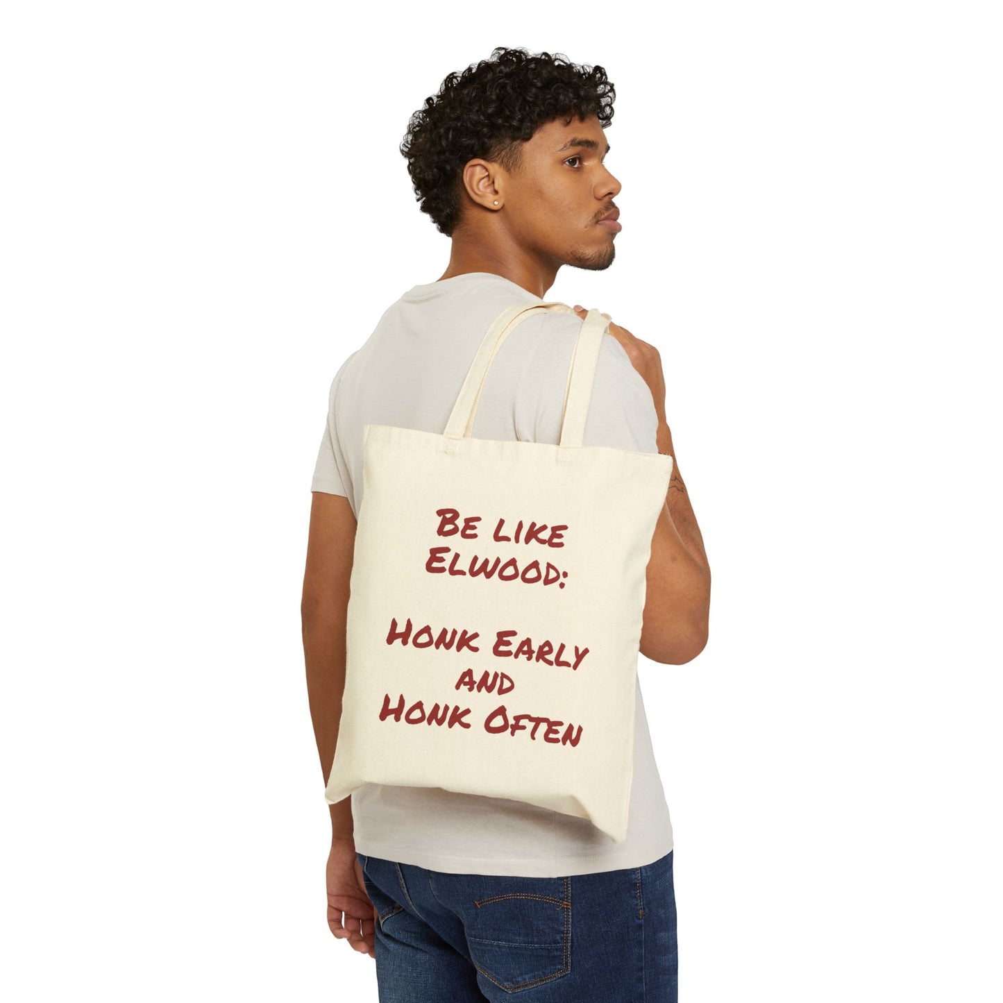 Be Like Elwood New Design Vibrant Cotton Canvas Tote Bag - Perfect for Eco-Friendly Shopping, Beach Days, Gifts, and Everyday Use