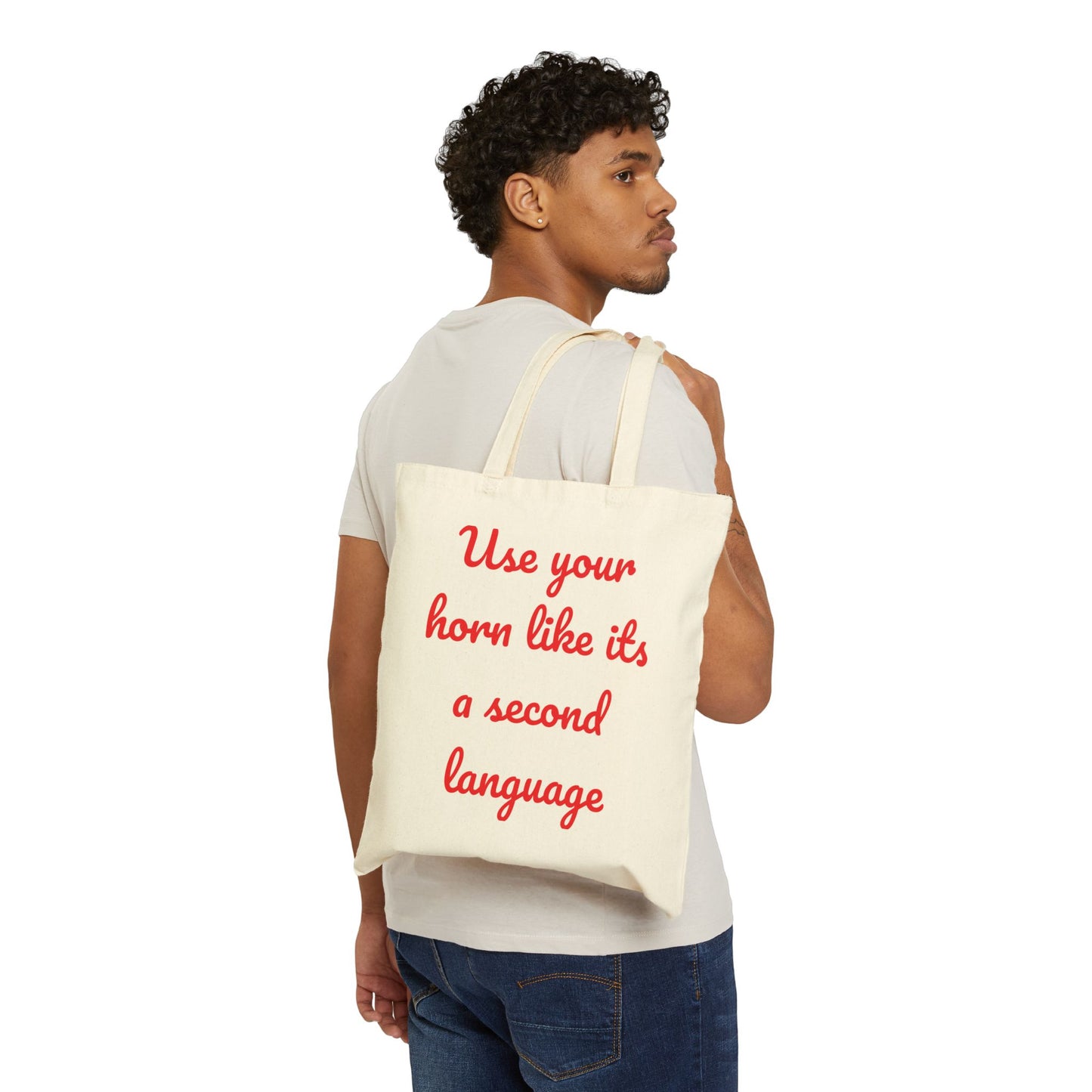 Use Your Horn Vibrant Cotton Canvas Tote Bag - Perfect for Eco-Friendly Shopping, Beach Days, Gifts, and Everyday Use