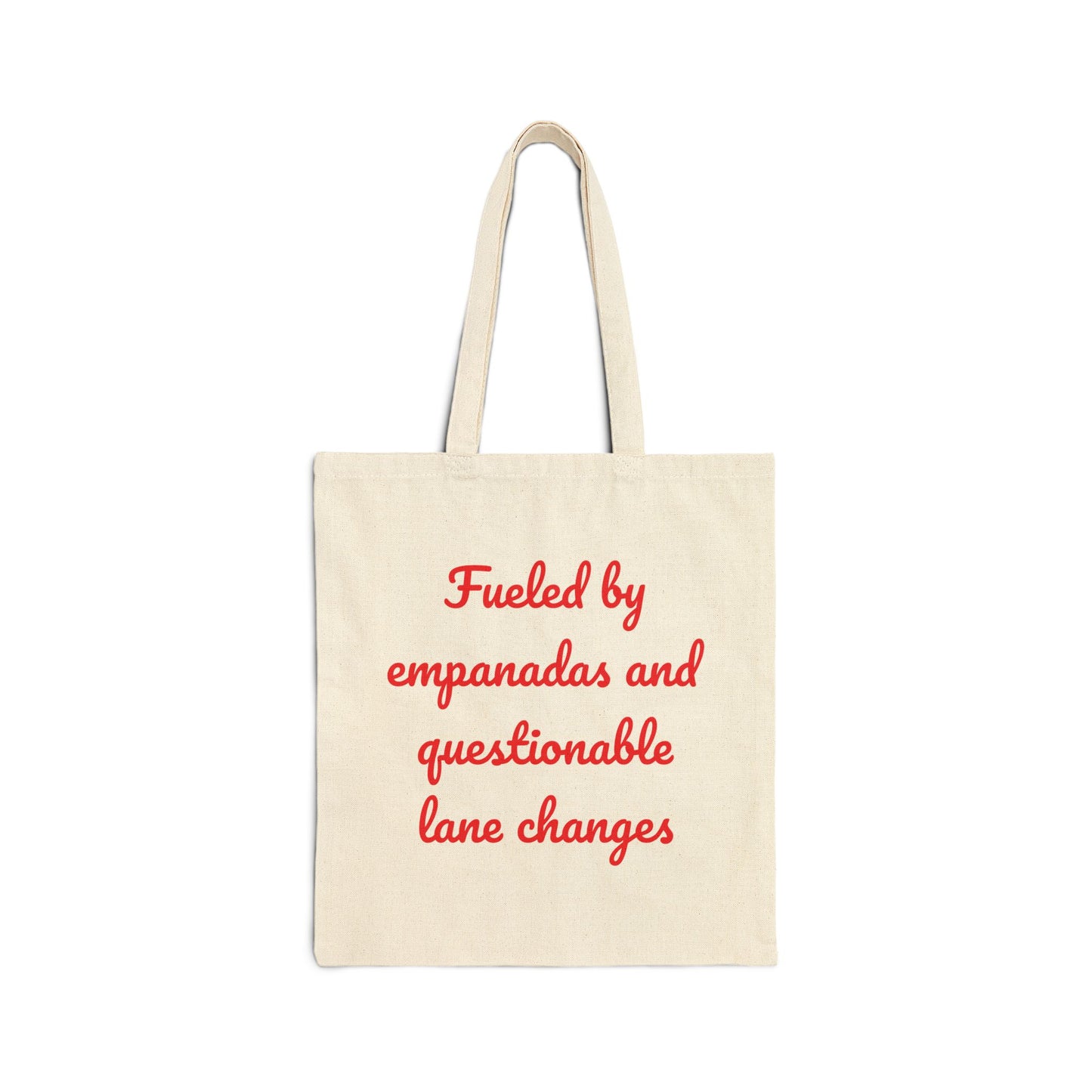 Fueled by Empanadas Vibrant Cotton Canvas Tote Bag - Perfect for Eco-Friendly Shopping, Beach Days, Gifts, and Everyday Use