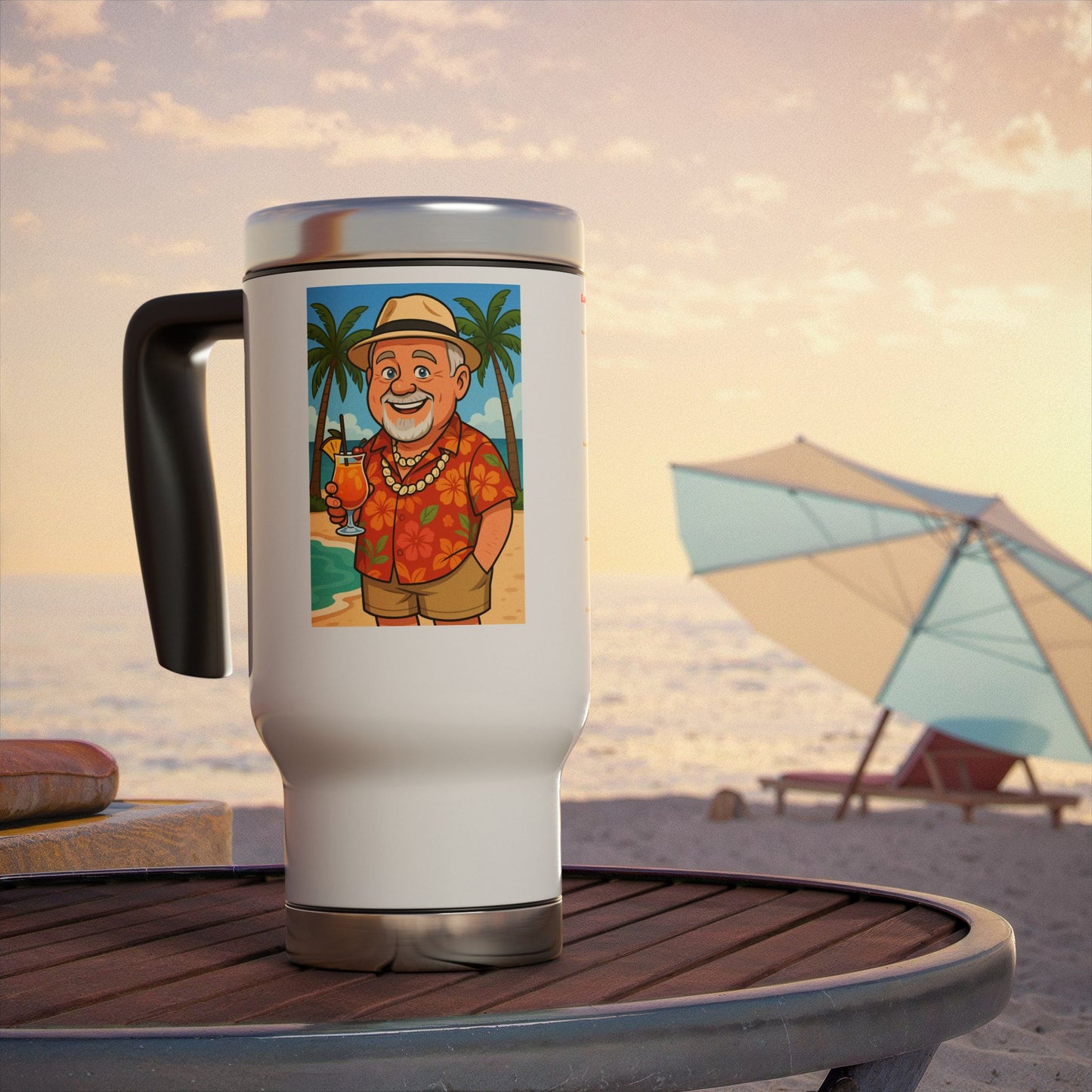 Elwood's Driving Survival Checklist Travel Mug | 14oz Stainless Steel Coffee Cup, Beach Lover Gift, Summer Vibes, Vacation Essentials, Fun Designs