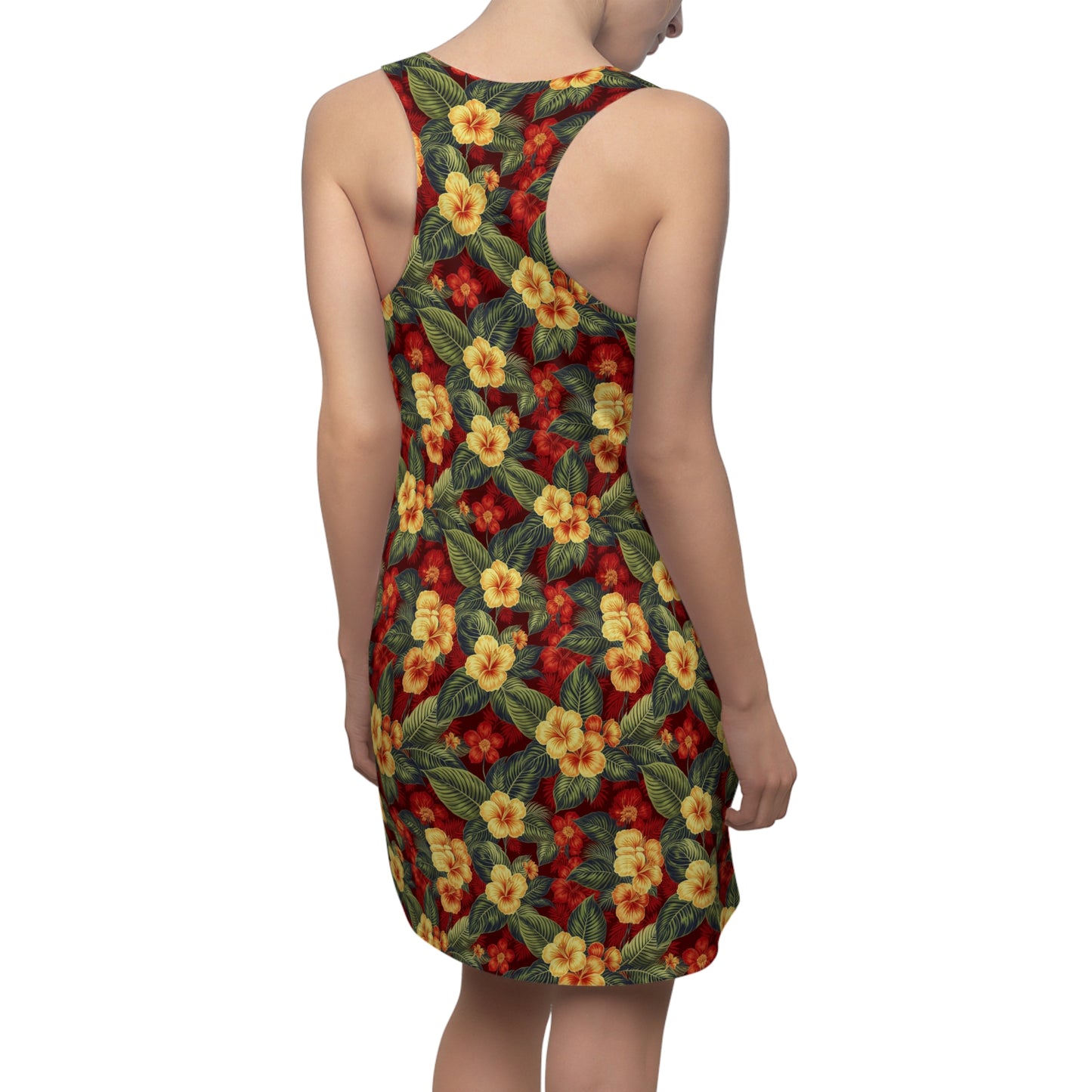 Elwood's Signature Red Hawaiian Floral Print Racerback Dress