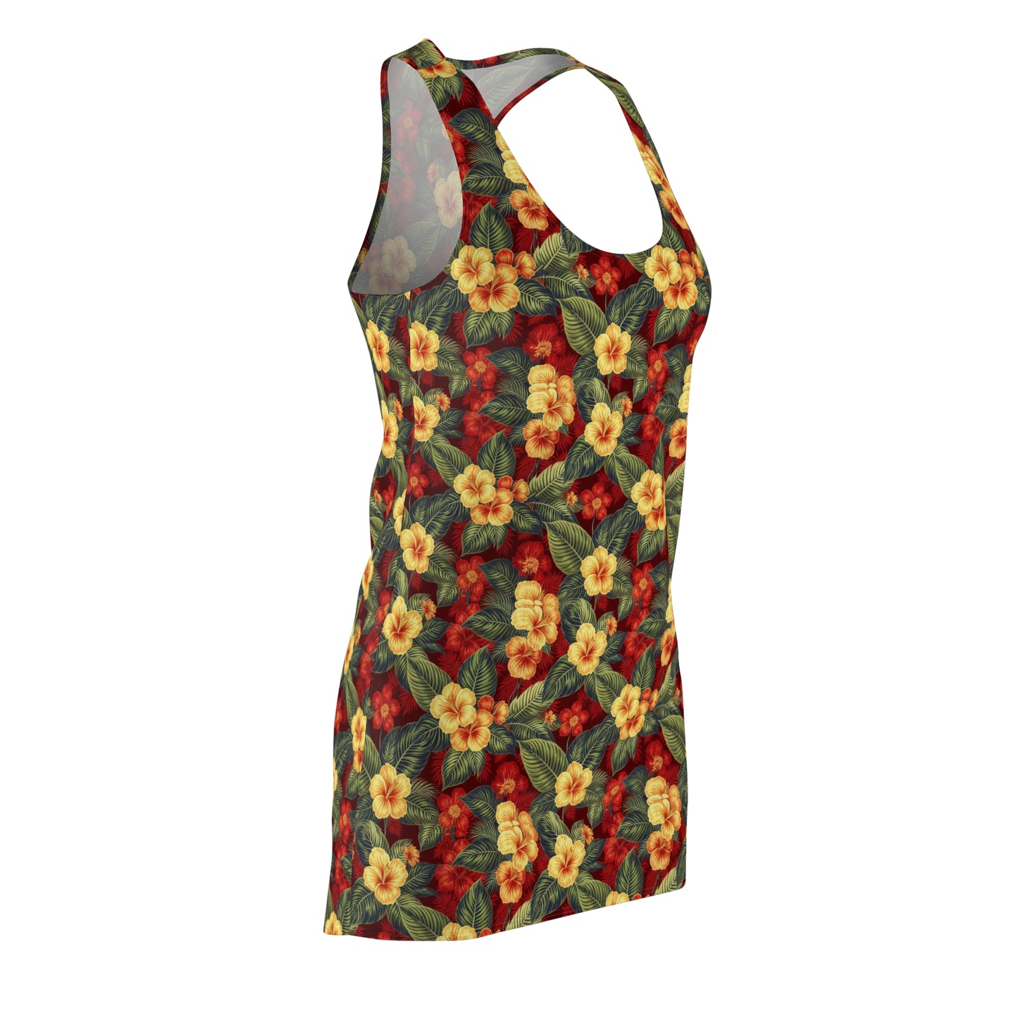 Elwood's Signature Red Hawaiian Floral Print Racerback Dress