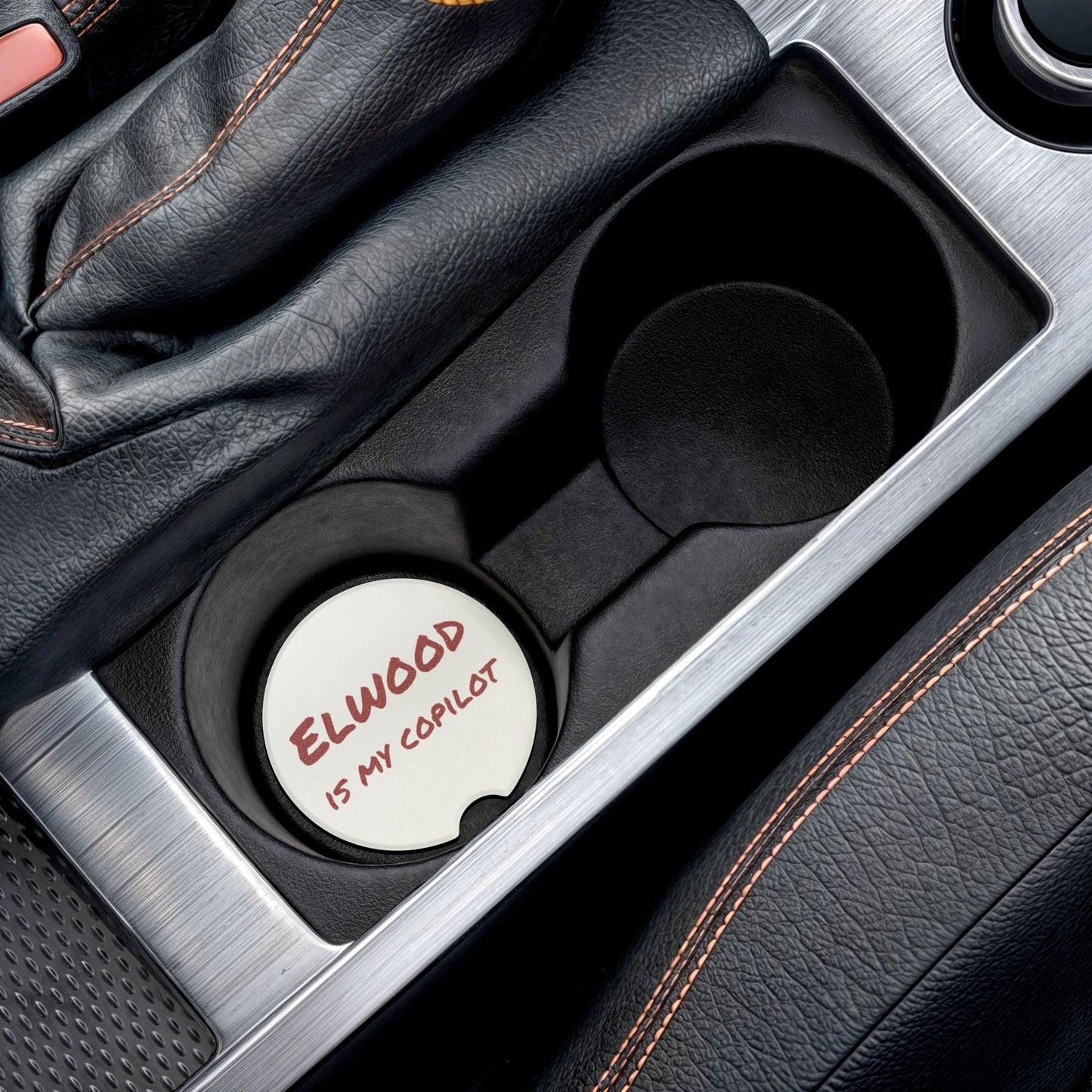 Elwood is my Copilot New Design Soapstone Car Coaster