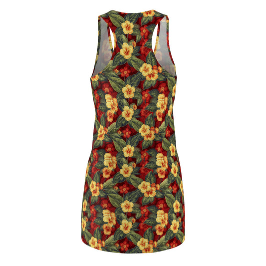 Elwood's Signature Red Hawaiian Floral Print Racerback Dress