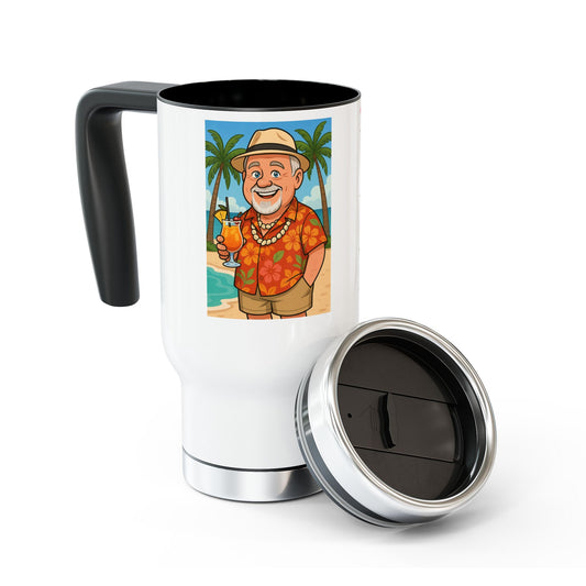 Elwood's Driving Survival Checklist Travel Mug | 14oz Stainless Steel Coffee Cup, Beach Lover Gift, Summer Vibes, Vacation Essentials, Fun Designs