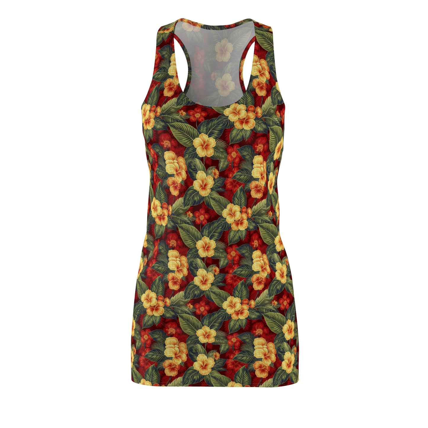 Elwood's Signature Red Hawaiian Floral Print Racerback Dress