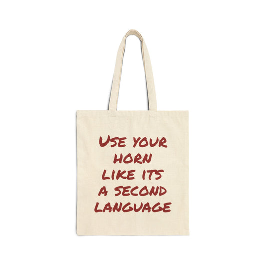 Use Your Horn New Design Vibrant Cotton Canvas Tote Bag - Perfect for Eco-Friendly Shopping, Beach Days, Gifts, and Everyday Use
