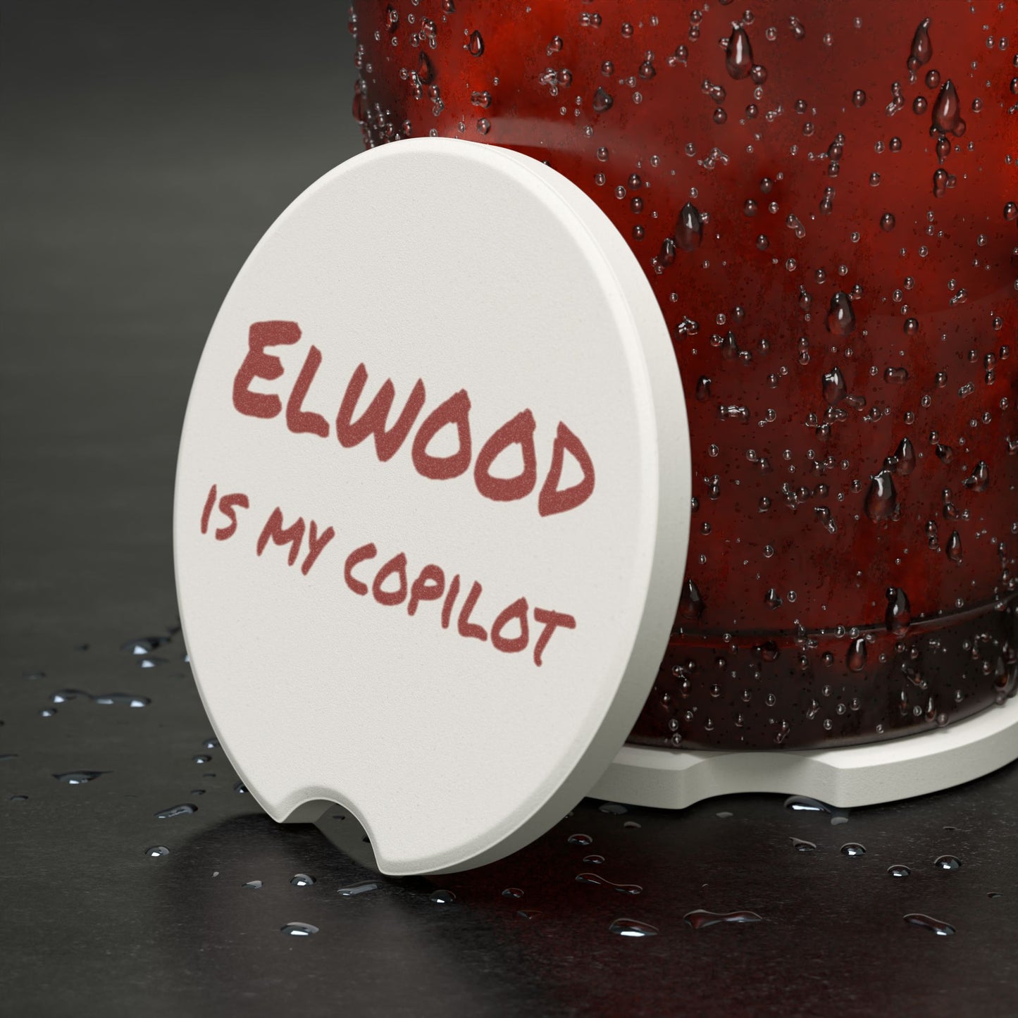Elwood is my Copilot New Design Soapstone Car Coaster