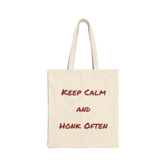 Keep Calm and Honk Often New Design Vibrant Cotton Canvas Tote Bag